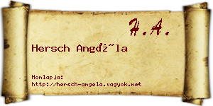 Hersch Angéla névjegykártya